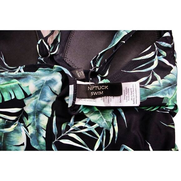 Niptuck Green‎ Jungle Tropical Ruched Wrap 1pc Moderate Coverage Swimsuit sz 6 - Picture 10 of 12